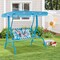 2 Seater Kids Patio Swing with Adjustable Canopy, Metal Frame and Safety Belts